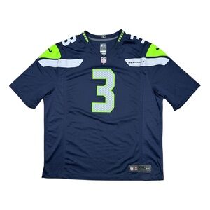 Nike On Field Seattle Seahawks Russell Wilson Blue NFL Football Jersey Mens 2XL
